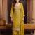 women ethnic motifs embroidered regular thread work kurta with palazzos & with dupatta