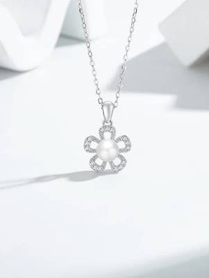 Pure 925 silver flower set for women 2