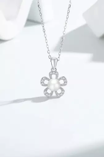 Pure 925 silver flower set for women