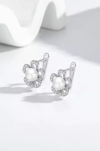 Pure 925 silver flower set for women