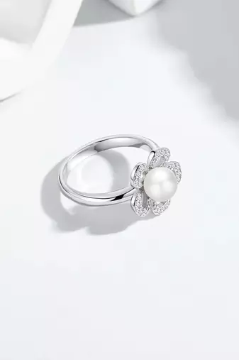 Pure 925 silver flower set for women