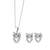 Pure 925 silver owl pendant set for women