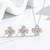 Pure 925 silver gold flower pendant set for women