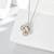 Pure 925 silver gold flower pendant set for women