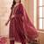 women ethnic motifs embroidered regular kurta with trousers & with dupatta
