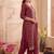 women ethnic motifs embroidered regular kurta with trousers & with dupatta