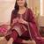 women ethnic motifs embroidered regular kurta with trousers & with dupatta