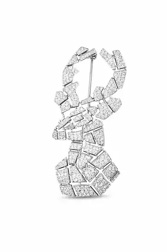 Pure 925 silver geometric luxe brooch