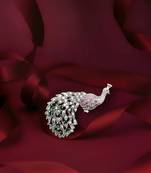 Pure 925 silver majestic peacock brooch