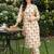 women floral printed regular cotton kurta with trousers