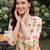 women floral printed regular cotton kurta with trousers