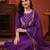 women ethnic motifs embroidered regular thread work liva kurta with trousers & with dupatta