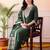 women ethnic motifs embroidered regular thread work liva kurta with trousers & with dupatta