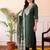 women ethnic motifs embroidered regular thread work liva kurta with trousers & with dupatta