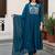 women ethnic motifs embroidered empire thread work cotton kurta with trousers & with dupatta