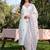 women ethnic motifs embroidered regular thread work cotton kurta with trousers & with dupatta