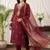 women ethnic motifs embroidered regular thread work kurta with trousers & with dupatta