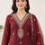 women ethnic motifs embroidered regular thread work kurta with trousers & with dupatta