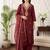 women ethnic motifs embroidered regular thread work kurta with trousers & with dupatta