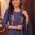 women ethnic motifs embroidered regular thread work kurta with trousers & with dupatta