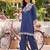 women ethnic motifs embroidered regular thread work linen kurta with trousers