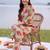 women floral printed regular cotton kurta with trousers