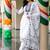 women ethnic motifs embroidered regular mirror work cotton kurta with trousers & with dupatta