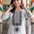 women ethnic motifs embroidered regular mirror work cotton kurta with trousers & with dupatta