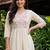 women floral embroidered empire thread work cotton kurta with trousers