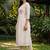 women floral embroidered empire thread work cotton kurta with trousers