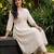 women floral embroidered empire thread work cotton kurta with trousers