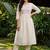 women floral embroidered empire thread work cotton kurta with trousers
