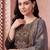 women ethnic motifs embroidered regular kurta with trousers & with dupatta