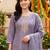 women ethnic motifs embroidered regular thread work kurta with trousers & with dupatta