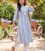 women printed regular cotton kurta with palazzos