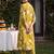 women floral printed pleated cotton kurta with trousers