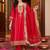 women ethnic motifs embroidered regular kurta with trousers & with dupatta