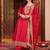 women ethnic motifs embroidered regular kurta with trousers & with dupatta