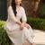 women floral embroidered regular thread work cotton kurta with trousers