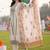 women ethnic motifs printed regular thread work cotton kurta with trousers & with dupatta