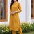 women regular thread work kurta with trousers