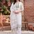 women ethnic motifs embroidered regular thread work cotton kurta with trousers & with dupatta