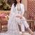 women ethnic motifs embroidered regular thread work cotton kurta with trousers & with dupatta