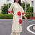 women floral printed regular cotton kurta with trousers