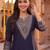 women ethnic motifs embroidered regular thread work kurta with trousers