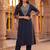 women ethnic motifs embroidered regular thread work kurta with trousers