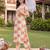 women printed regular cotton kurta with trousers