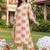 women printed regular cotton kurta with trousers
