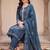 women floral embroidered regular thread work kurta with trousers & with dupatta