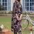 women printed regular cotton kurta with trousers